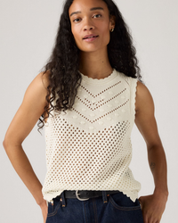 Levi's® Womens Adrienne Crochet Tank Top - Egret | Levi's® T Shirts | JEANSTORE
