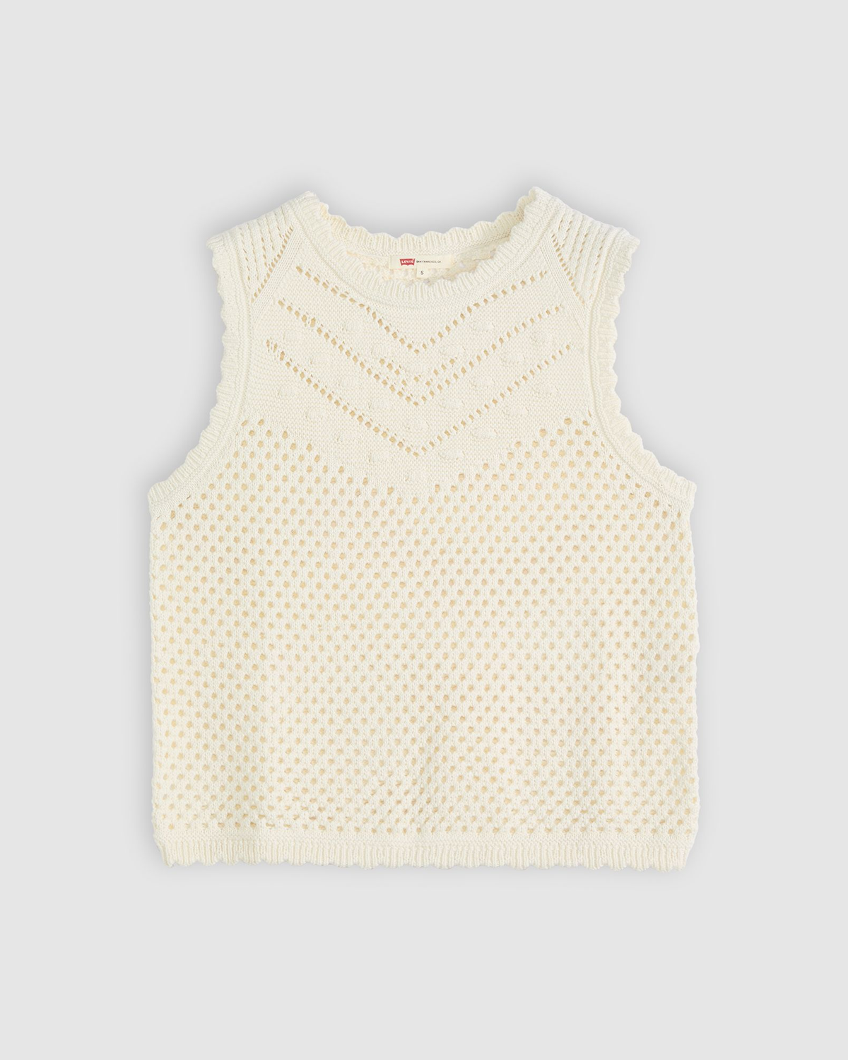 Levi's® Womens Adrienne Crochet Tank Top - Egret | Levi's® T Shirts | JEANSTORE