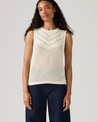 Levi's® Womens Adrienne Crochet Tank Top - Egret | Levi's® T Shirts | JEANSTORE