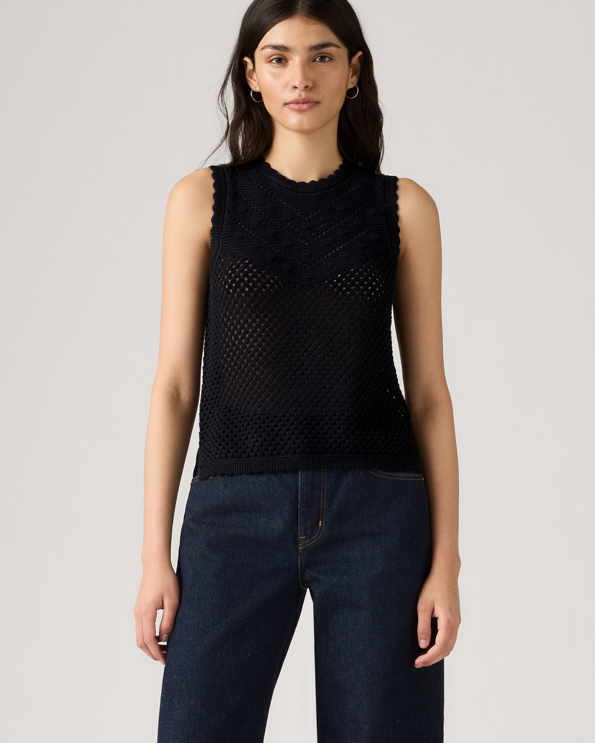Levi's® Womens Adrienne Crochet Tank Top - Anthracite Night | Levi's® T Shirts | JEANSTORE