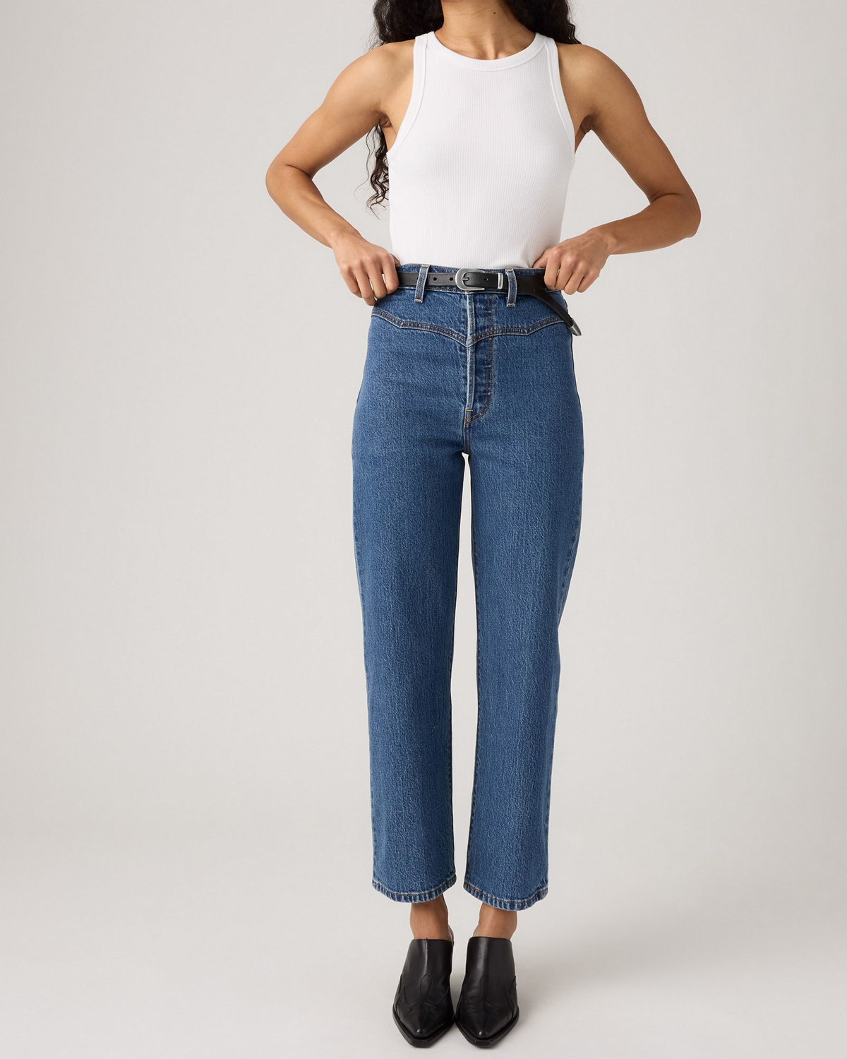 Levi's® Womens Ribcage Western Yoke Jeans - Valley View Stone