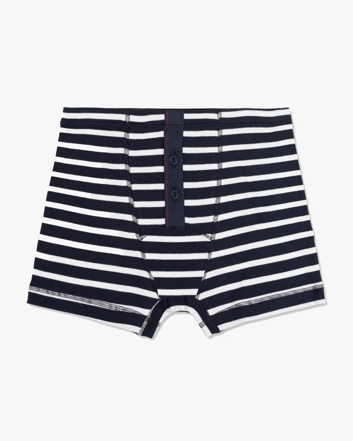 Hemen Biarritz Albar Breton Stripe Boxer Brief - Deep Marine / Natural | Hemen Biarritz Underwear | JEANSTORE