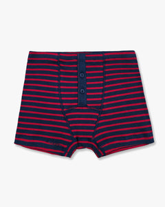 Hemen Biarritz Albar Breton Stripe Boxer Brief - Deep Marine / Red