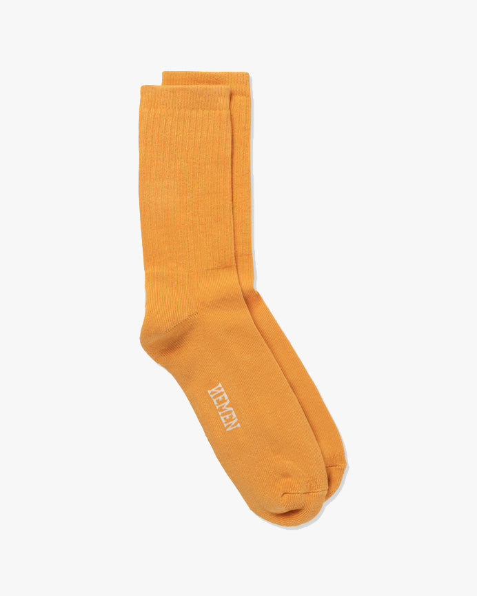 Hemen Biarritz HMN04 Organic Cotton Rib Sport Socks - Amber