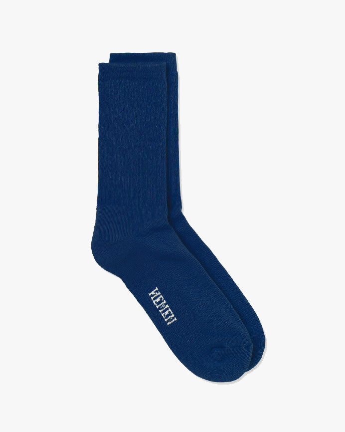 Hemen Biarritz HMN04 Organic Cotton Rib Sport Socks - Blue