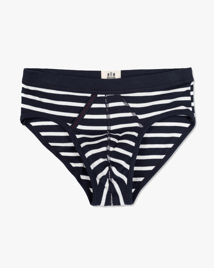 Hemen Biarritz Etor Breton Stripes Brief - Deep Marine / Natural