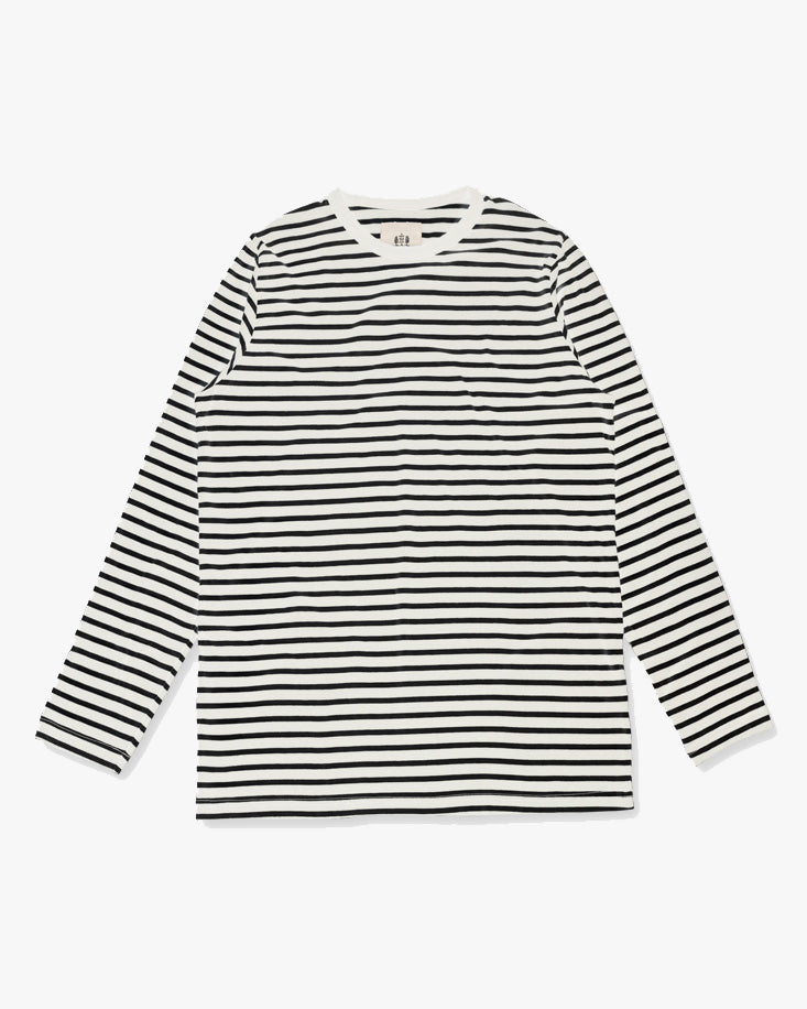 Hemen Biarritz Joritz Breton Stripe L/S Tee - Natural / Marine | Hemen Biarritz T Shirts | JEANSTORE