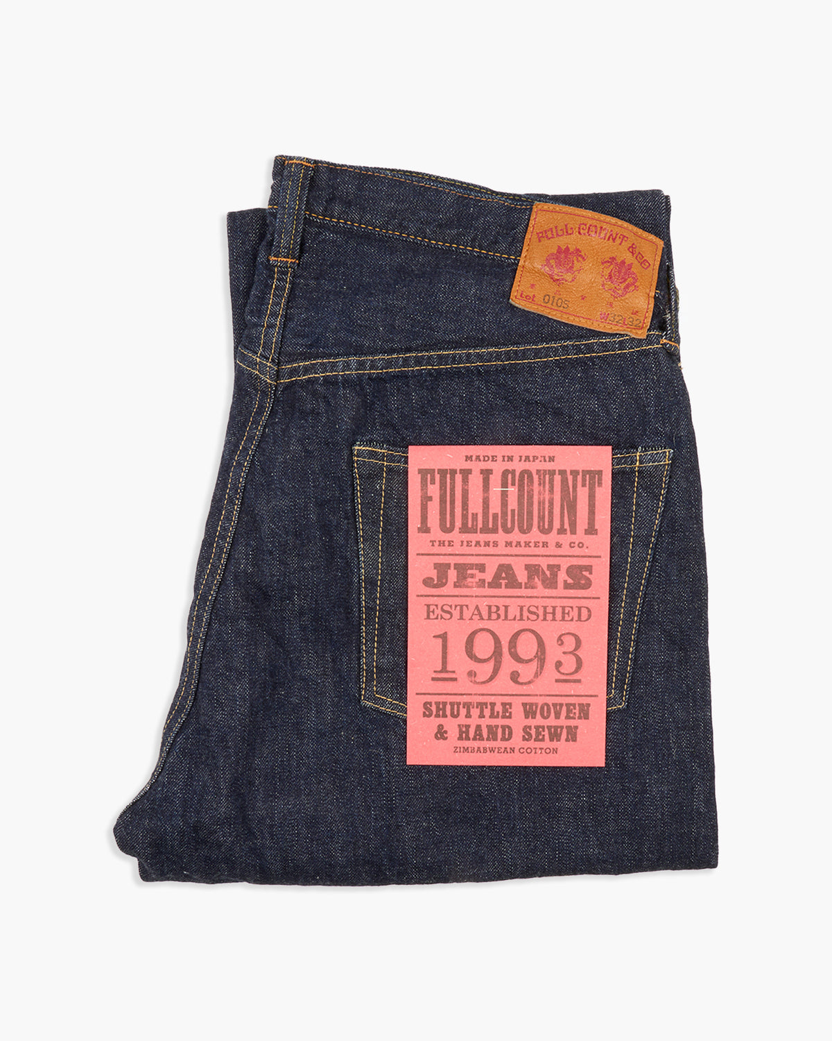 Fullcount 0105W 13.7oz Selvedge Wide Fit Mens Jeans - Indigo Onewash | Fullcount Jeans | JEANSTORE