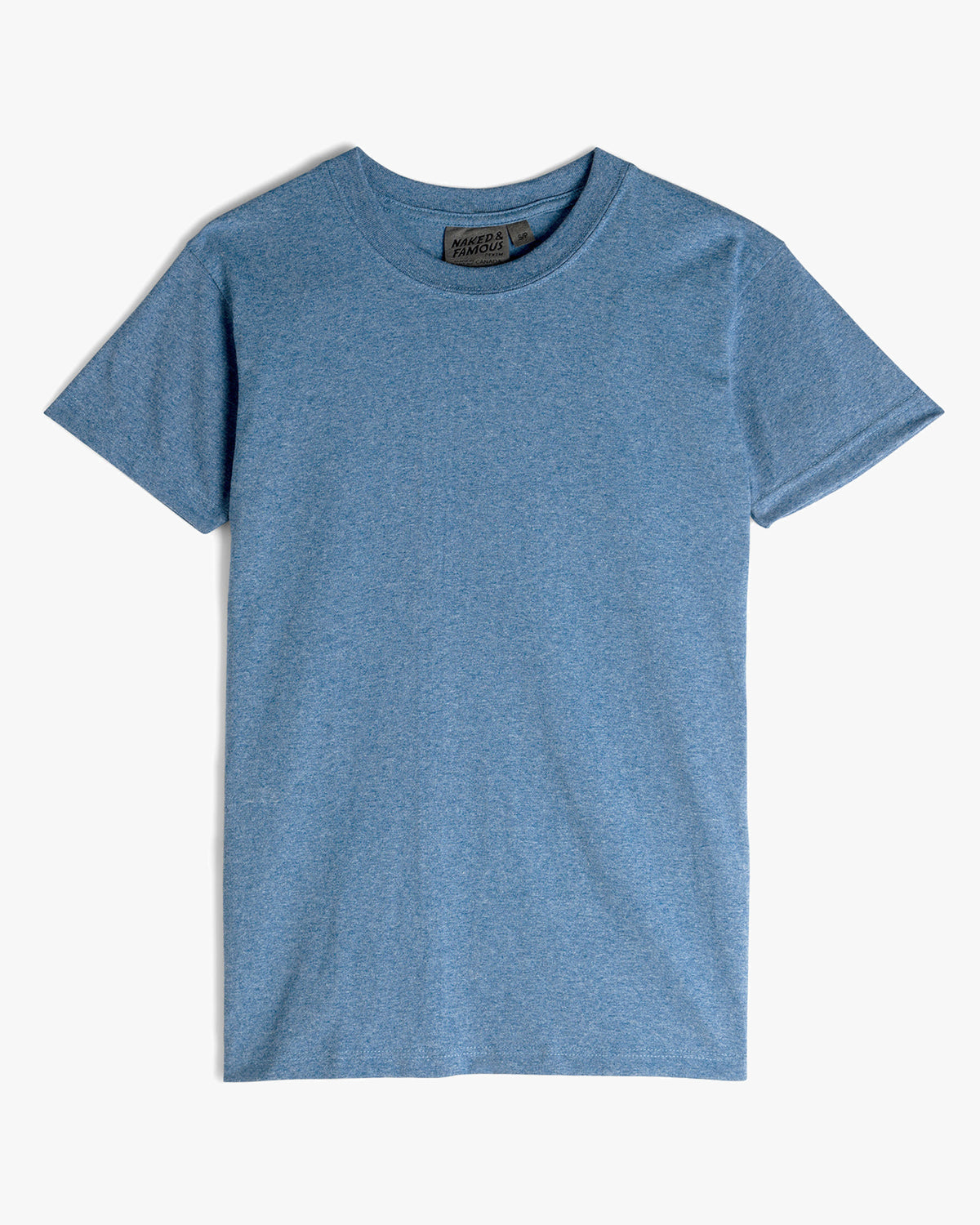 Naked & Famous Denim Circular Knit Tee - Heather Blue | Naked & Famous Denim T Shirts | JEANSTORE