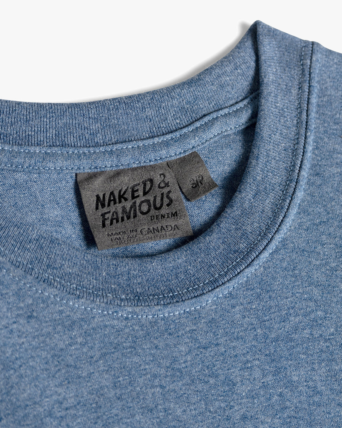 Naked & Famous Denim Circular Knit Tee - Heather Blue | Naked & Famous Denim T Shirts | JEANSTORE