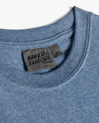 Naked & Famous Denim Circular Knit Tee - Heather Blue | Naked & Famous Denim T Shirts | JEANSTORE