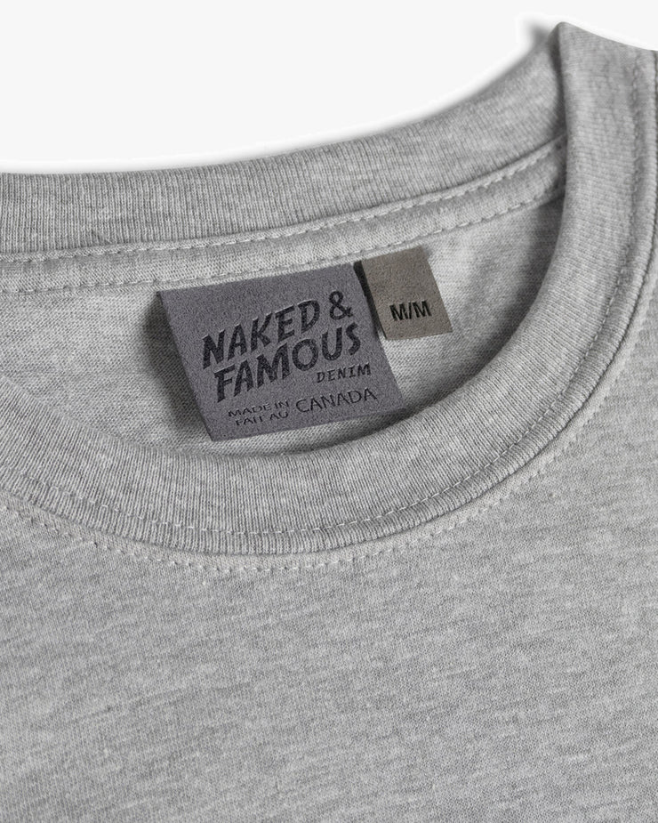 Naked & Famous Denim Circular Knit Tee - Heather Grey