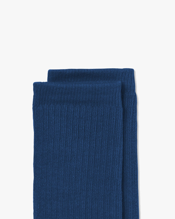 Hemen Biarritz HMN04 Organic Cotton Rib Sport Socks - Blue