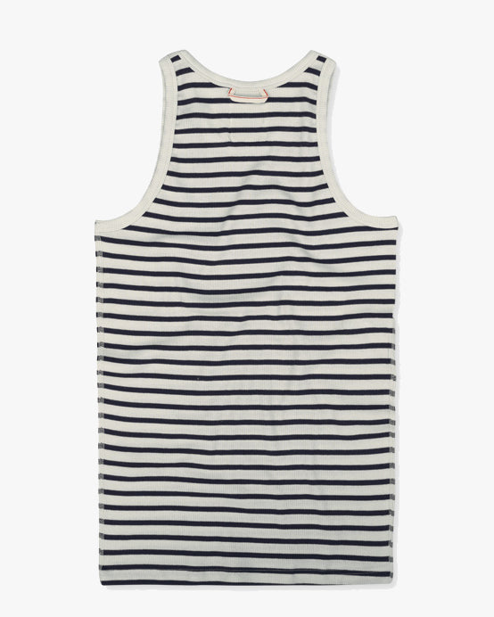 Hemen Biarritz Gari Breton Stripe Ribbed Tank Top - Natural / Marine | Hemen Biarritz Underwear | JEANSTORE