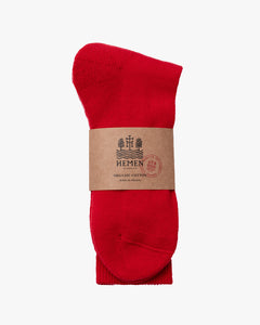 Hemen Biarritz HMN04 Organic Cotton Rib Sport Socks - Red
