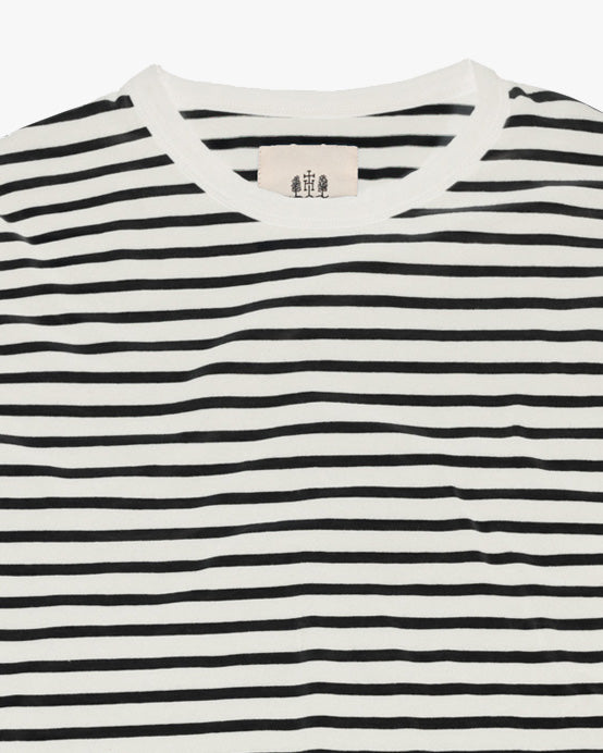 Hemen Biarritz Joritz Breton Stripe L/S Tee - Natural / Marine | Hemen Biarritz T Shirts | JEANSTORE