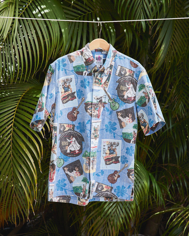 Reyn Spooner Elvis In Hawaii Pullover Shirt - Blue