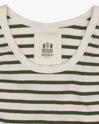 Hemen Biarritz Gari Breton Stripe Ribbed Tank Top - Natural / Khaki | Hemen Biarritz Underwear | JEANSTORE