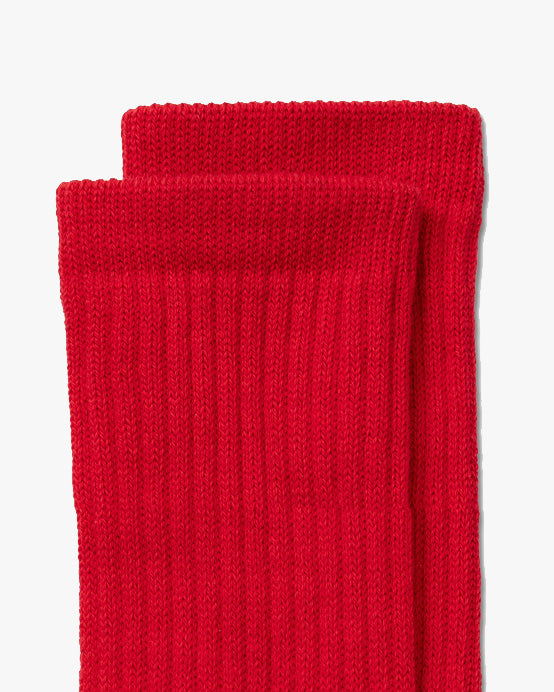 Hemen Biarritz HMN04 Organic Cotton Rib Sport Socks - Red | Hemen Biarritz Socks | JEANSTORE