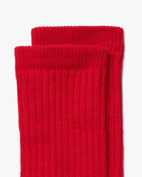 Hemen Biarritz HMN04 Organic Cotton Rib Sport Socks - Red | Hemen Biarritz Socks | JEANSTORE