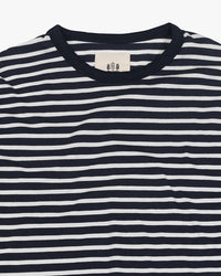 Hemen Biarritz Joritz Breton Stripe L/S Tee - Deep Marine / Natural | Hemen Biarritz T Shirts | JEANSTORE