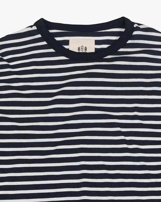 Hemen Biarritz Joritz Breton Stripe L/S Tee - Deep Marine / Natural | Hemen Biarritz T Shirts | JEANSTORE