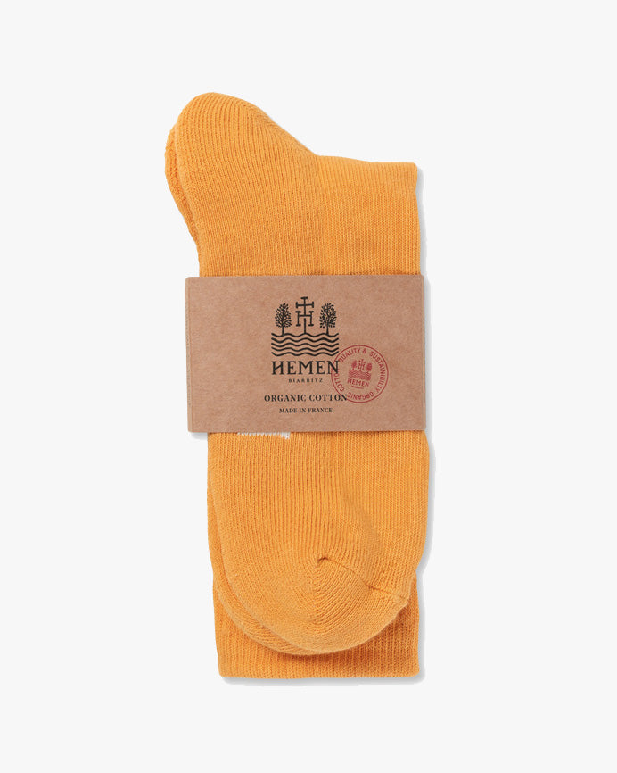 Hemen Biarritz HMN04 Organic Cotton Rib Sport Socks - Amber