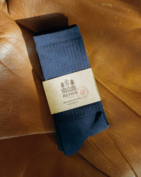 Hemen Biarritz HMN04 Organic Cotton Rib Sport Socks - Blue | Hemen Biarritz Socks | JEANSTORE