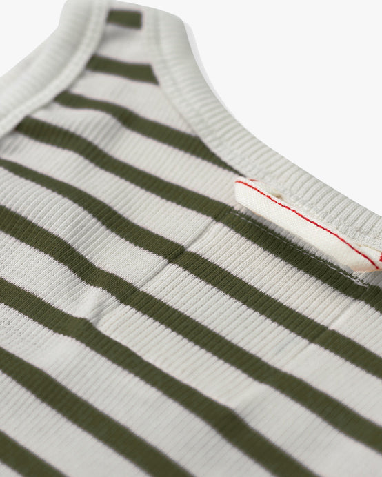 Hemen Biarritz Gari Breton Stripe Ribbed Tank Top - Natural / Khaki | Hemen Biarritz Underwear | JEANSTORE
