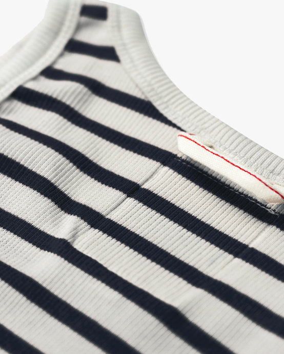 Hemen Biarritz Gari Breton Stripe Ribbed Tank Top - Natural / Marine | Hemen Biarritz Underwear | JEANSTORE