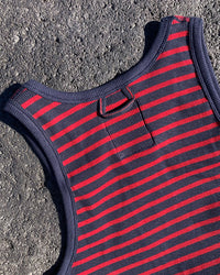 Hemen Biarritz Gari Breton Stripe Ribbed Tank Top - Deep Marine / Red | Hemen Biarritz Underwear | JEANSTORE