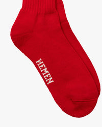 Hemen Biarritz HMN04 Organic Cotton Rib Sport Socks - Red | Hemen Biarritz Socks | JEANSTORE