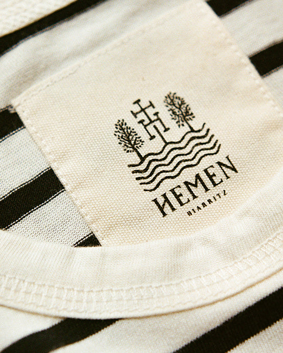 Hemen Biarritz Joritz Breton Stripe L/S Tee - Natural / Marine | Hemen Biarritz T Shirts | JEANSTORE