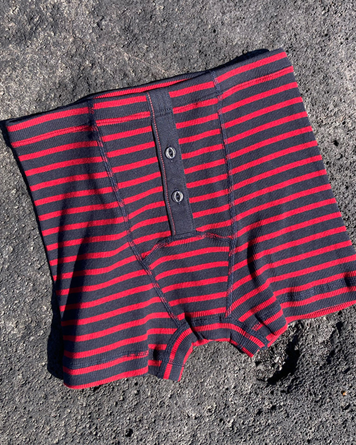 Hemen Biarritz Albar Breton Stripe Boxer Brief - Deep Marine / Red | Hemen Biarritz Underwear | JEANSTORE