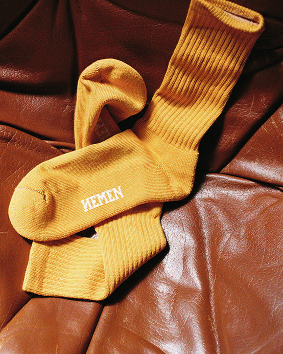 Hemen Biarritz HMN04 Organic Cotton Rib Sport Socks - Amber