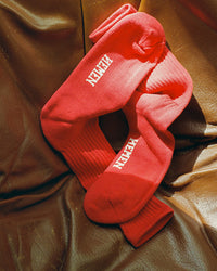 Hemen Biarritz HMN04 Organic Cotton Rib Sport Socks - Red | Hemen Biarritz Socks | JEANSTORE