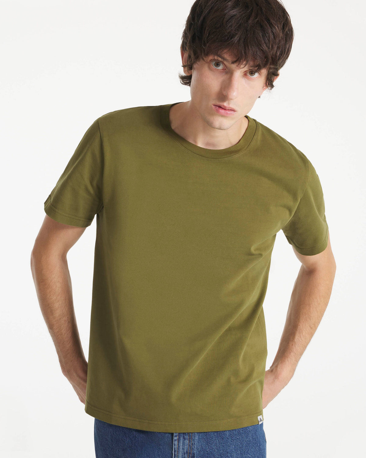 Le Mont St Michel Tobin Circular Knit Tee - Army | Le Mont St Michel T Shirts | JEANSTORE