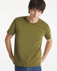 Le Mont St Michel Tobin Circular Knit Tee - Army | Le Mont St Michel T Shirts | JEANSTORE