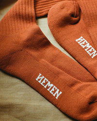 Hemen Biarritz HMN04 Organic Cotton Rib Sport Socks - Copper | Hemen Biarritz Socks | JEANSTORE