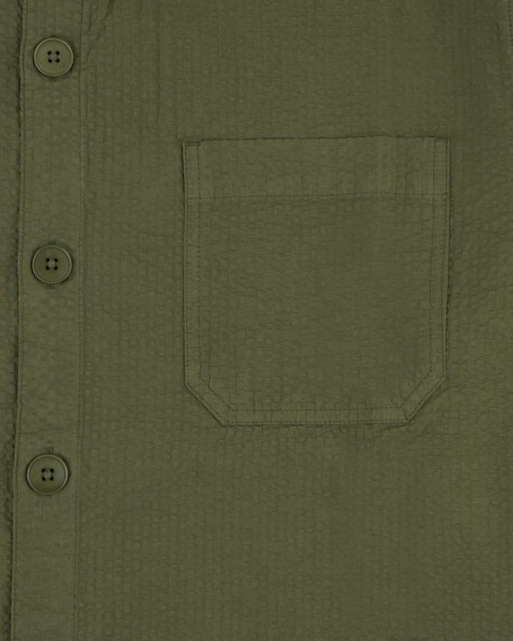 Le Mont St Michel Coban Seersucker Overshirt - Khaki | Le Mont St Michel Shirts | JEANSTORE
