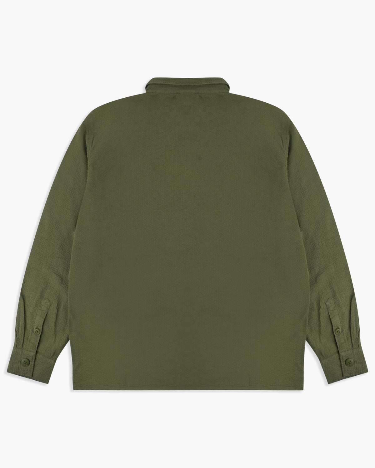Le Mont St Michel Coban Seersucker Overshirt - Khaki | Le Mont St Michel Shirts | JEANSTORE