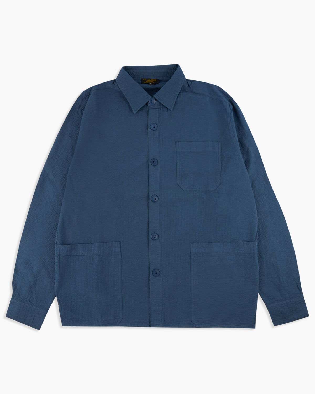 Le Mont St Michel Coban Seersucker Overshirt - Navy | Le Mont St Michel Shirts | JEANSTORE