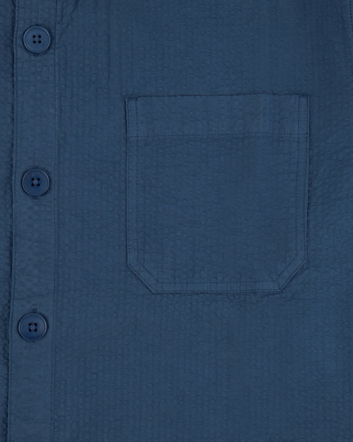 Le Mont St Michel Coban Seersucker Overshirt - Navy | Le Mont St Michel Shirts | JEANSTORE
