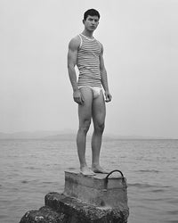 Hemen Biarritz Gari Breton Stripe Ribbed Tank Top - Natural / Marine | Hemen Biarritz Underwear | JEANSTORE