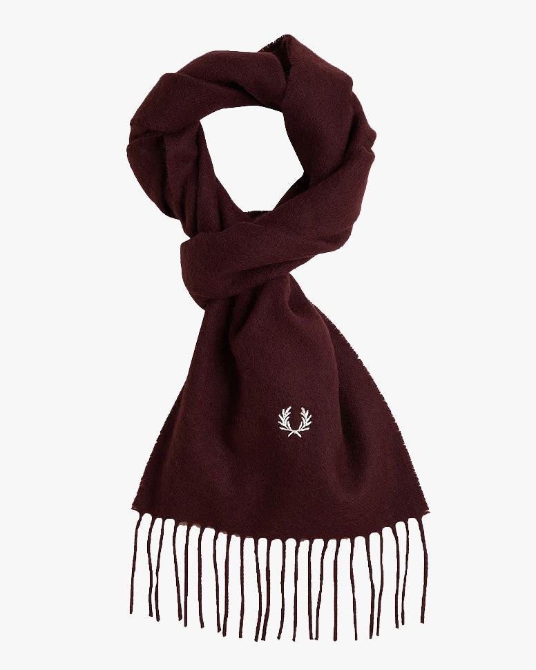 Fred Perry Lambswool Scarf - Oxblood | Fred Perry Scarves | JEANSTORE
