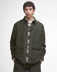 Barbour Heritage Newbirch Oversized Cotton Sateen Overshirt - Forest | Barbour Shirts | Jeanstore