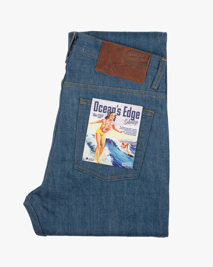 Naked & Famous Denim Weird Guy Regular Tapered Mens Jeans - Oceans Edge Selvedge