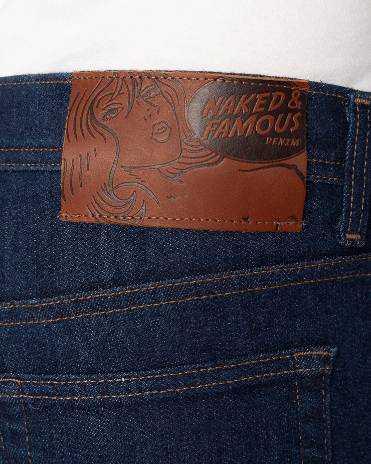 Naked & Famous Denim Weird Guy Regular Tapered Mens Jeans - Blue Comfort Stretch Selvedge