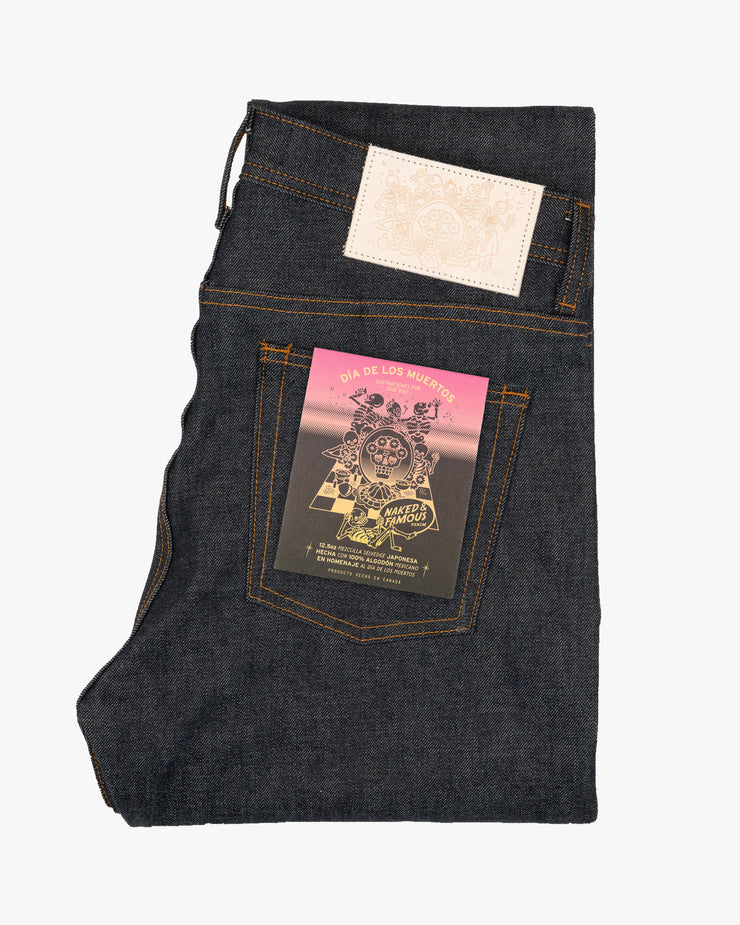 Naked & Famous Denim Weird Guy Regular Tapered Mens Jeans - Dia De Los Muertos Selvedge | Naked & Famous Denim Jeans | JEANSTORE