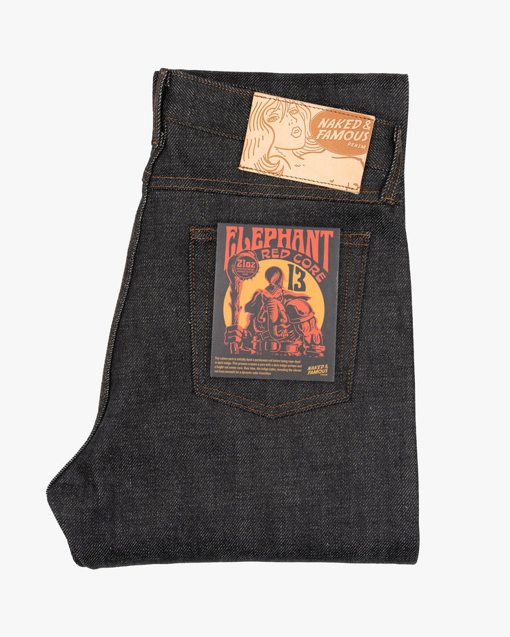 Naked & Famous Denim True Guy Regular Straight Mens Jeans - Elephant 13 Red Core | Naked & Famous Denim Jeans | JEANSTORE